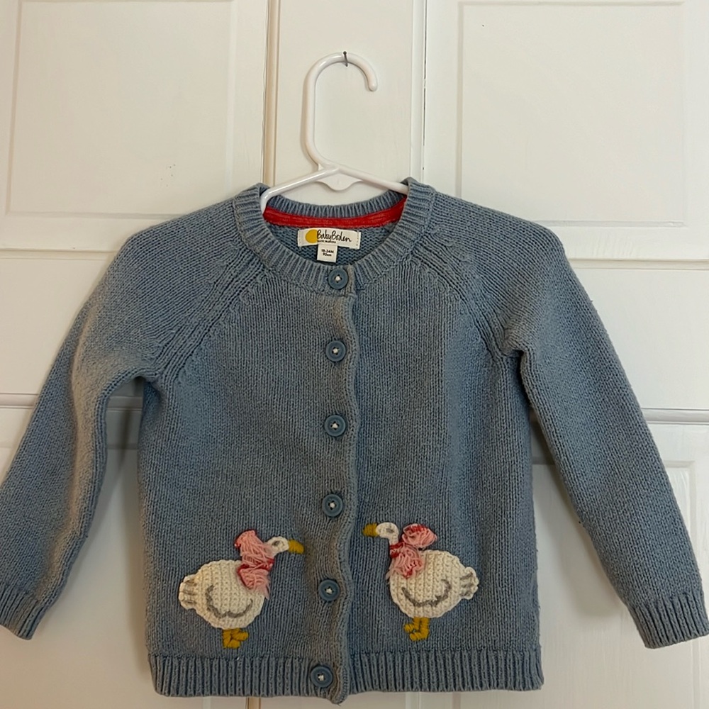 Mini Boden cardigan 18-24 month with little duck